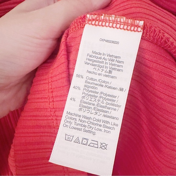 Madewell Ribbed Off-the-Shoulder Top Red Draped Sleeveless Tank NWT - Picture 5 of 7